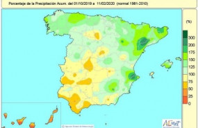 ep las lluvias acumuladas en el conjunto de espana hasta el 11 de febrero superan en un 11 el valor