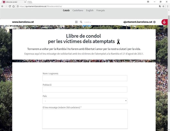 Libro de condolencias electrónico del atentado de Barcelona | EUROPA PRESS ep librocondolencias electronicoatentadobarcelona
