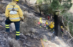ep operarios en las labores de extincion del incendio de tasarte