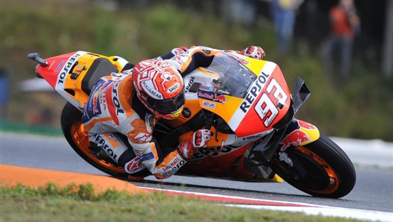 03 August 2019, Czech Republic, Brno: Spanish motorcycle road racer Marc Marquez of Repsol Honda Team in action during the 2019 Czech Republic motorcycle Grand Prix at the Automotodrom Brno. Photo: Václav ?álek/CTK/dpa | Václav ?álek/CTK/dpa ep 03 august 2019 czech republic brno spanish motorcycle road racer marc marquez of repsol honda team in action during the 2019 czech republic motorcycle grand prix at the automotodrom brno photo vaclav alekctkdpa
