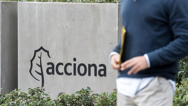 ep archivo   logotipo de acciona en la sede de madrid a 14 de noviembre de 2025 en madrid espana