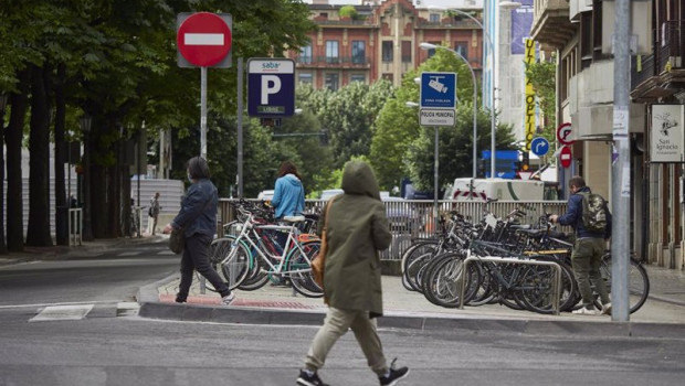 ep bicicletas aparcadas en pamplona navarra