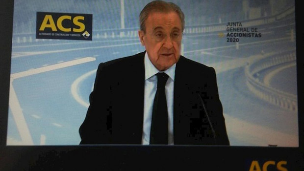 ep el presidente de acs florentino perez preside la junta de accionistas del grupo celebrada de