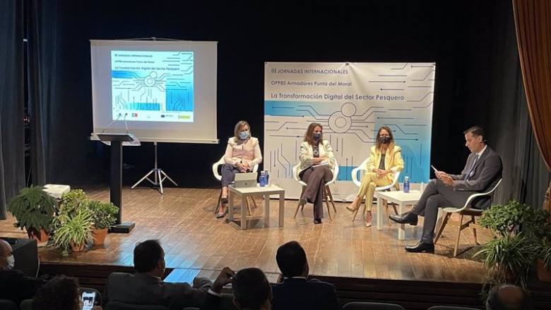 La directora General de Pesca Sostenible, Isabel Artime, este viernes en Ayamonte (Huelva). | MINISTERIO DE AGRICULTURA, PESCA Y ALIMENTACIÓN ep la directora general de pesca sostenible isabel artime este viernes en ayamonte huelva