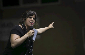 ep la lideresa de adelante andalucia teresa rodriguez durante su intervencion en el acto publico en