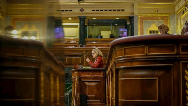 ep la vicepresidenta de asuntos economicos nadia calvino interviene desde la tribunal del pleno del