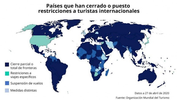 ep mapa con restricciones a viajeros internacionales por paises