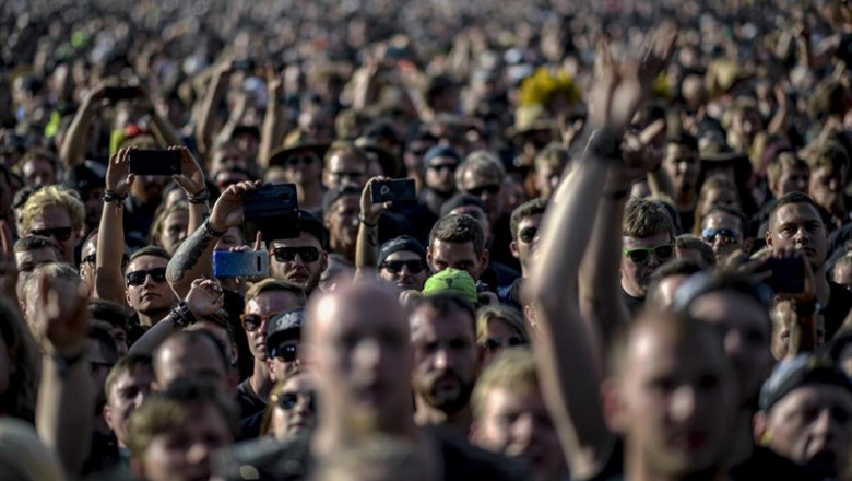 03 August 2019, Schleswig-Holstein, Wacken: Revellers take part in the last day of the 2019 Wacken Open Air music festival. Photo: Axel Heimken/dpa | Axel Heimken/dpa ep 03 august 2019 schleswig-holstein wacken revellers take part in the last day of the 2019 wacken open air music festival photo axel heimkendpa