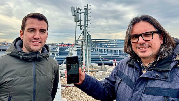 ep archivo   los ingenieros de vodafone alvaro fructuoso e ivan gallego durante la realizacion de
