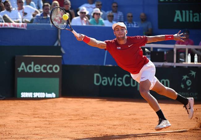 Borna Coric, durante un partido de la Copa Davis | @COPADAVIS ep borna coric durantepartidola copa davis