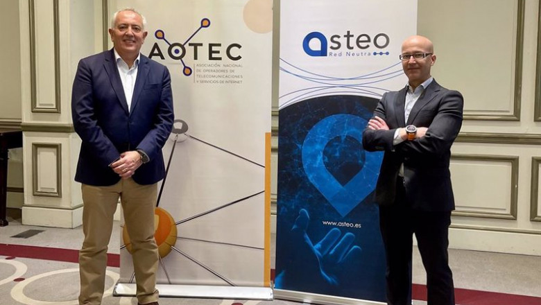 El presidente de Aotec, Antonio García Vidal, y el consejero delegado de Asteo Red Neutra, Pedro Abad | ASTEO ep el presidente de aotec antonio garcia vidal y el consejero delegado de asteo red neutra pedro