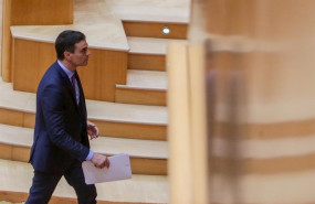 ep el presidente del gobierno pedro sanchez a su salida de la sesion de control al gobierno en el