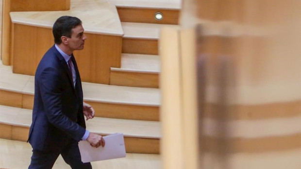 ep el presidente del gobierno pedro sanchez a su salida de la sesion de control al gobierno en el