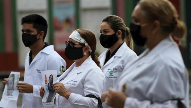 ep enfermeros de un hospital de manaos en el estado de amazonia en el norte de brasil