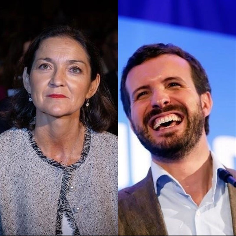 ep la ministra de industria reyes maroto y el presidente del pp pablo casado