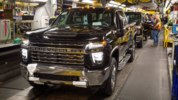 GM - Archivo ep un chevrolet silverado en la planta de produccion de general motors en flint michigan