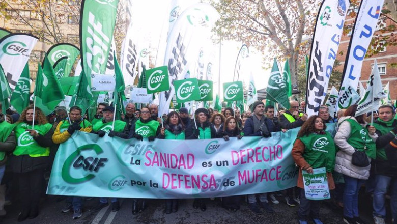ep archivo protesta de csif frente a la direccion general de muface de madrid el pasado 14 de ep archivo protesta de csif frente a la direccion general de muface de madrid el pasado 14 de