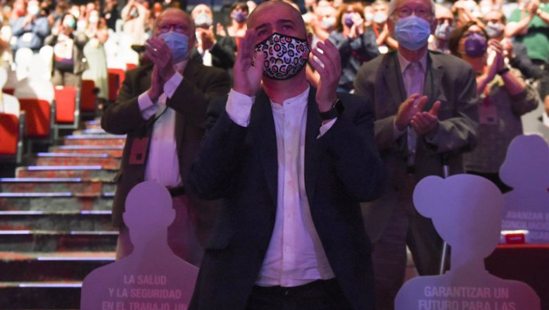 El secretario general de CCOO, Unai Sordo, en la inauguración del 12º Congreso Confederal de CCOO, en el Hotel Marriott Auditorium, a 21 de octubre de 2021, en Madrid (España). | Gustavo Valiente - Europa Press ep el secretario general de ccoo unai sordo en la inauguracion del 12 congreso confederal de ccoo en