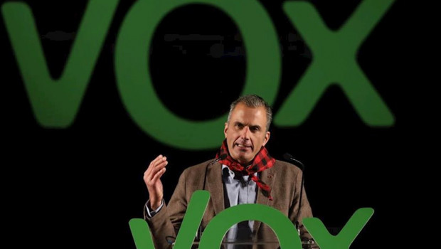 ep el secretario general de vox javier ortega smith durante su intervencion en un acto de su partido