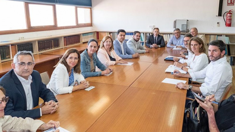 ep reunion de trabajo de los siete alcaldes de la comarca de cartagena con la ministra teresa ribera