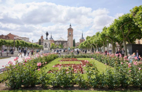 ep archivo   la plaza de cervantes a 20 de mayo de 2023 en alcala de henares madrid espana