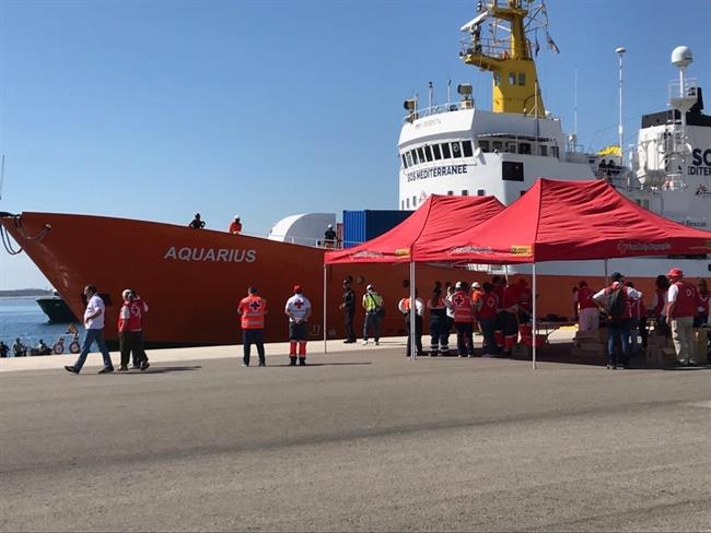 El buque Aquarius en el puerto de València | Europa Press ep buque aquariuspuertovalncia