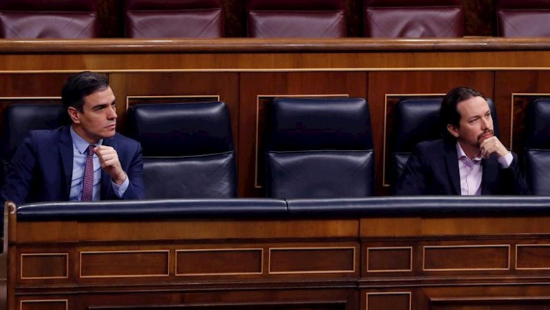 ep el presidente del gobienro pedro sanchez i y el vicepresidente segundo pablo iglesias durante la