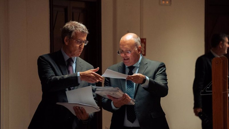 El presidente del PP, Alberto Núñez Feijóo (i), y el portavoz del PP, Miguel Tellado (d), en el Congreso de los Diputados, a 13 de junio de 2024, en Madrid (España). | Gabriel Luengas - Europa Press ep el presidente del pp alberto nunez feijoo i y el portavoz del pp miguel tellado d en el congreso