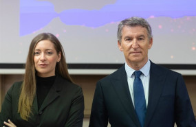 ep el presidente del pp alberto nunez feijoo y la portavoz del pp en el congreso ester munoz han