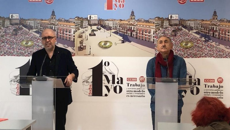 El secretario general de CCOO, Unai Sordo, y el de UGT, Pepe Álvarez | UGT ep el secretario general de ccoo unai sordo y el de ugt pepe alvarez 20200501114709