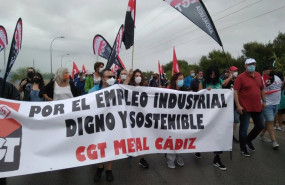 ep imagen de una de las manifestaciones contra el cierre de la planta de airbus puerto real