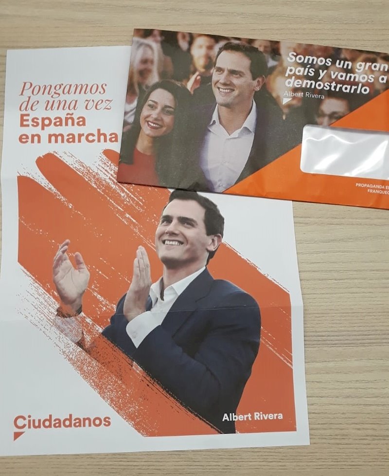 ep mailing electoral de ciudadanos para las elecciones de noviembre de 2019