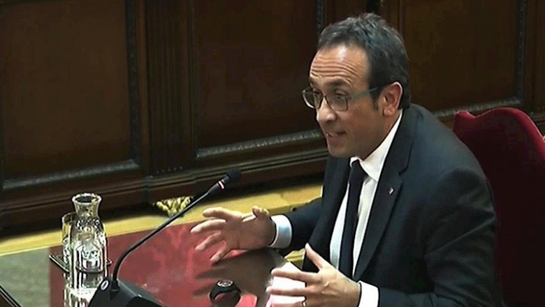 El exconseller de la Generalitata de Catalunya, Josep Rull, durante su intervención ante el Tribunal Supremo, en la última jornada del juicio del procés. | SEÑAL DE TV DEL TRIBUNAL SUPREMO - Archivo ep el exconseller de la generalitata de catalunya josep rull durante su intervencion ante el