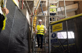 ep el presidente de la generalitat pere aragons durante su visita a las obras de la futura estacion