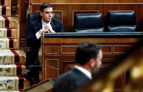 ep el presidente del gobierno pedro sanchez tras la intervencion de santiago abascal en el pleno del