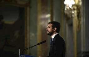 ep el presidente del partido popular pablo casado durante su intervencion en un desayuno de nueva