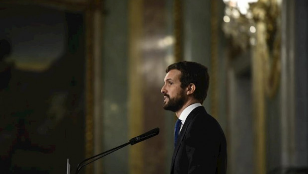 ep el presidente del partido popular pablo casado durante su intervencion en un desayuno de nueva