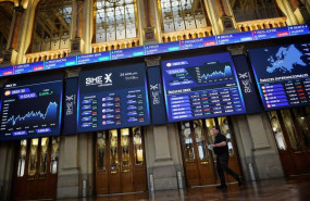 ep un panel del ibex 35 en el palacio de la bolsa a 24 de enero de 2024 en madrid espana