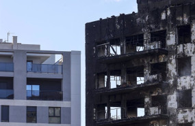 ep una parte del edificio incendiado del barrio de campanar a 24 de febrero de 2024 en valencia