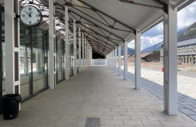 ep archivo   exteriores de la nueva estacion de ferrocarril de canfranc