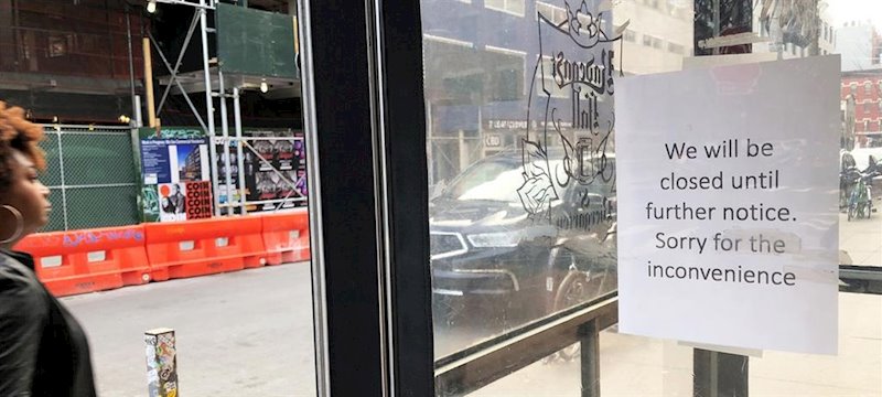 Bares y restaurantes en Nueva York han sido obligados a cerrar como medida para limitar el contagio de coronavirus. | NOTICIAS ONU/DANIEL DICKINSON ep bares y restaurantes en nueva york han sido obligados a cerrar como medida para limitar el
