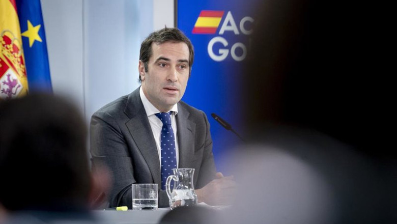 ep el ministro de economia comercio y empresa carlos cuerpo durante una rueda de prensa tras la