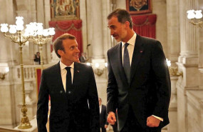 ep el presidente de francia emmanuel macron y el rey felipe vi durante una cena celebrada en la