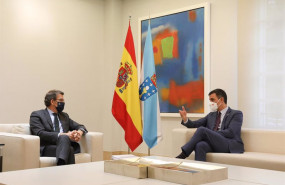 ep el presidente del gobierno pedro sanchez d conversa con el presidente de la xunta de galicia