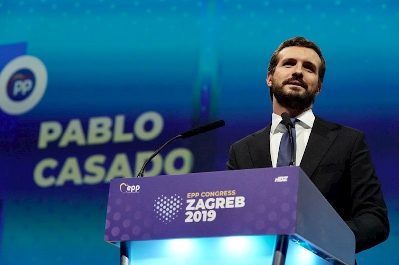 ep el presidente del pp pablo casado interviene en el congreso del ppe en zagreb croacia