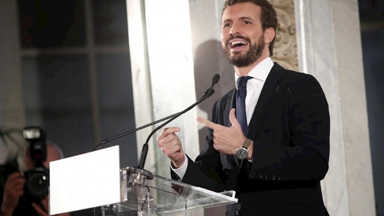 El presidente del PP, Pablo Casado, interviene en el desayuno informativo organizado por el foro ABC-Deloitte en el Casino de Madrid (España), a 31 de octubre de 2019. | Eduardo Parra - Europa Press ep el presidente del pp pablo casado interviene en el desayuno informativo organizado por el foro