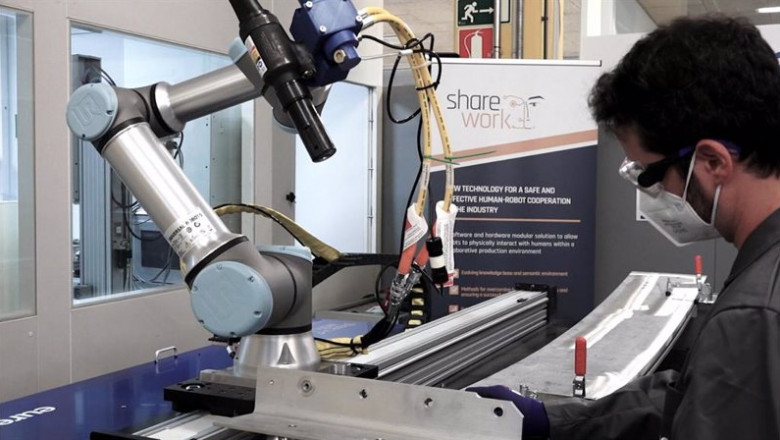 Ensayo de colaboración entre robots y trabajadores en Alstom | EURECAT ep ensayo de colaboracion entre robots y trabajadores en alstom