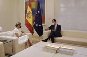ep la vicepresidenta segunda y ministra de trabajo y economia social yolanda diaz y el presidente