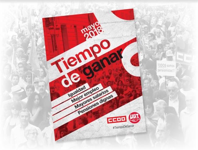 Tiempo de ganar, lema 1 de mayo | CC.OO. Y UGT ep tiempoganar lema 1mayo
