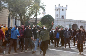 ep trabajadores del metal durante la manifestacion en cadiz por la huelga del metal